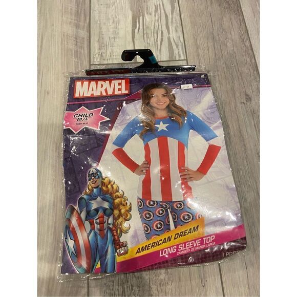 Marvel, captain, America, Halloween costume shirt child size M/L - Picture 1 of 8